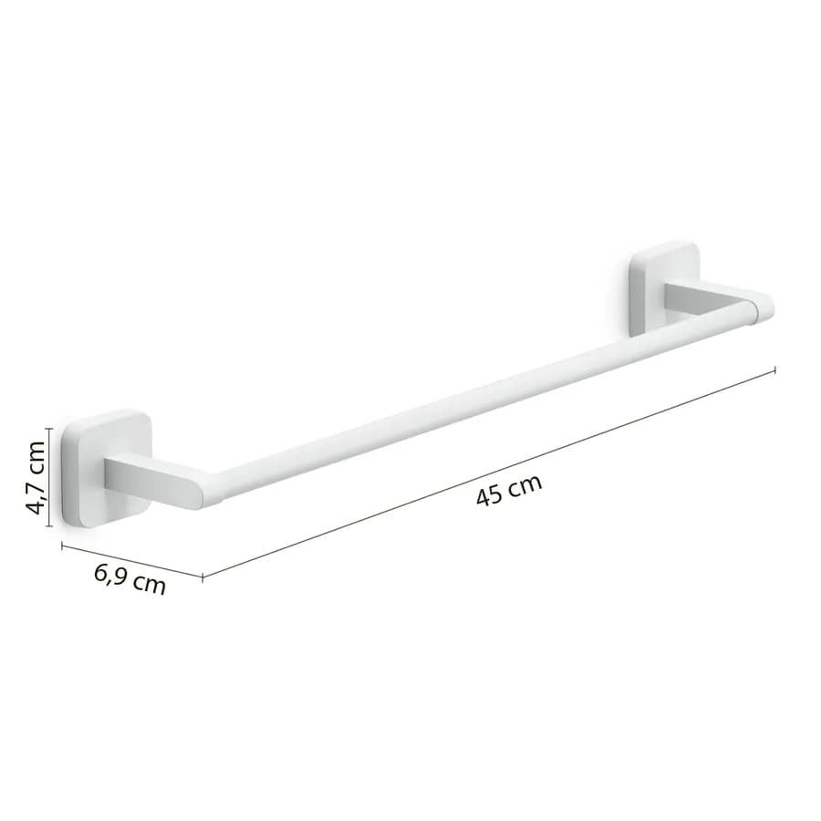 Portasalviette 45 cm in acciaio inox bianco matt - Tonga di Gedy