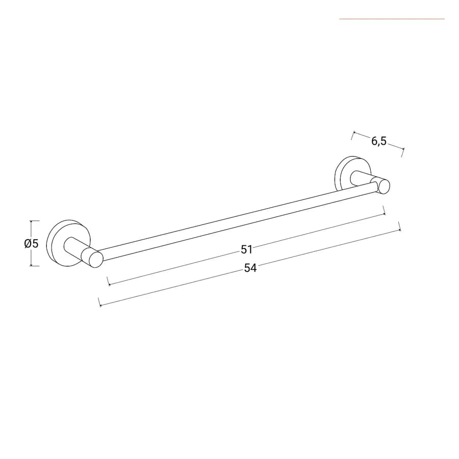 Portasalviette 50 cm a muro in lega di zinco cromo - Bailey