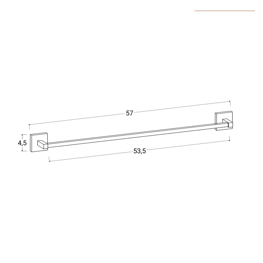 Portasalviette 57 cm in acciaio inox nero opaco - Clover