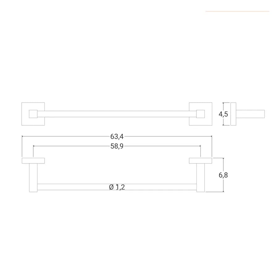 Portasalviette 60 cm in acciaio inox e cromall cromo - Olimpo di Gedy