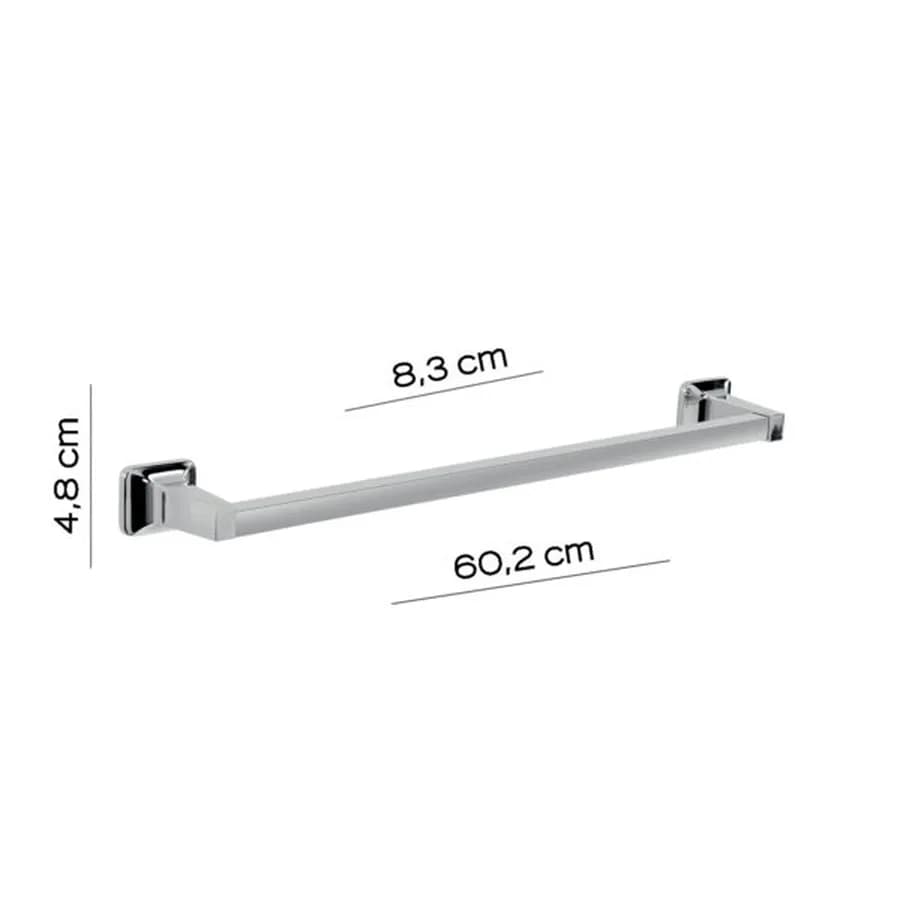 Portasalviette 60 cm in alluminio anodizzato e cromall cromo - K2 di Gedy