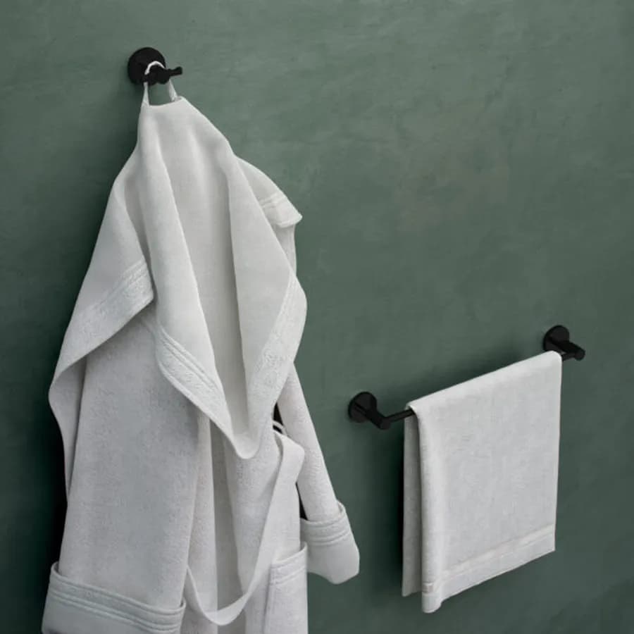 Portasalviette a muro 35 cm in acciaio inox e cromall nero - Felce di Gedy