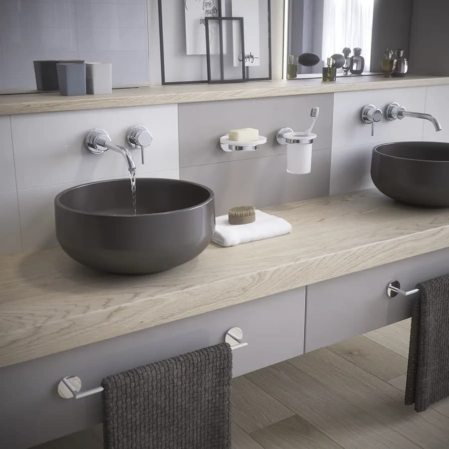 Portasalviette a muro 36 cm in ottone e alluminio cromo - Gea di Gedy