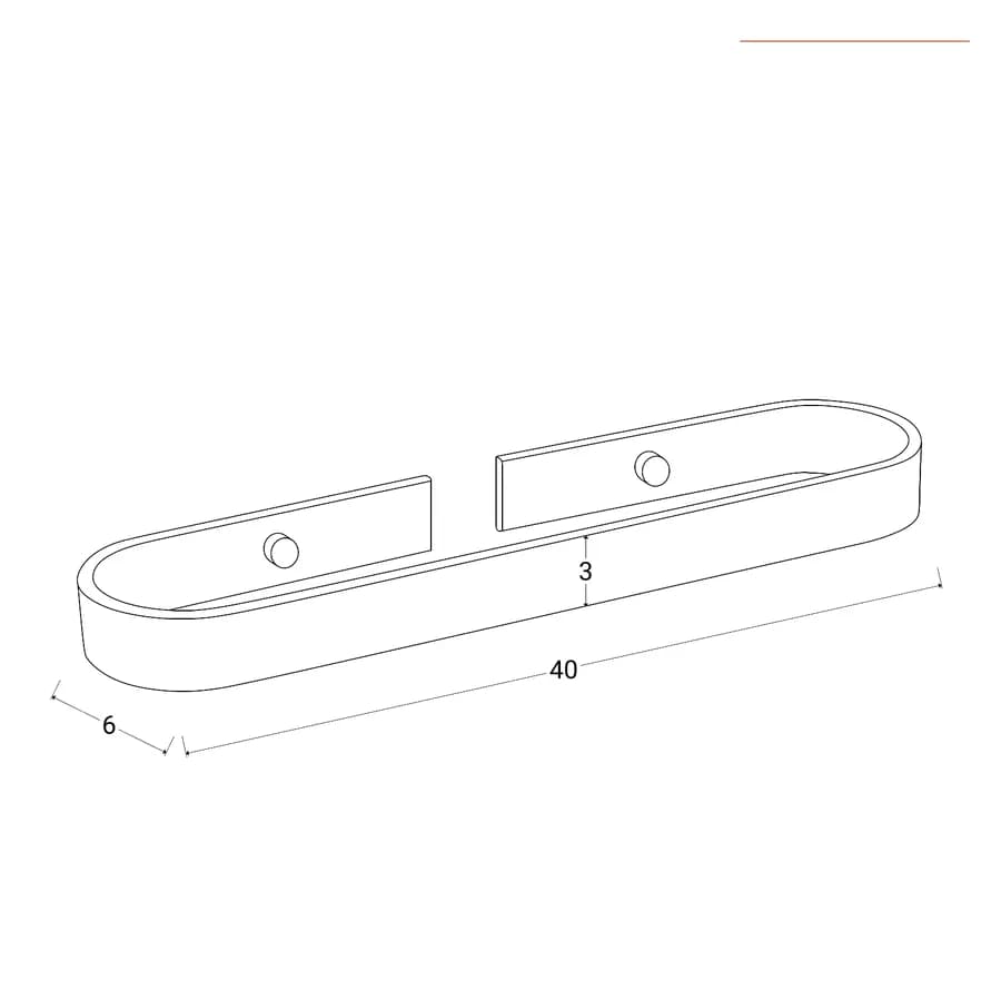 Portasalviette a muro 40 cm in alluminio nero opaco - Evolution