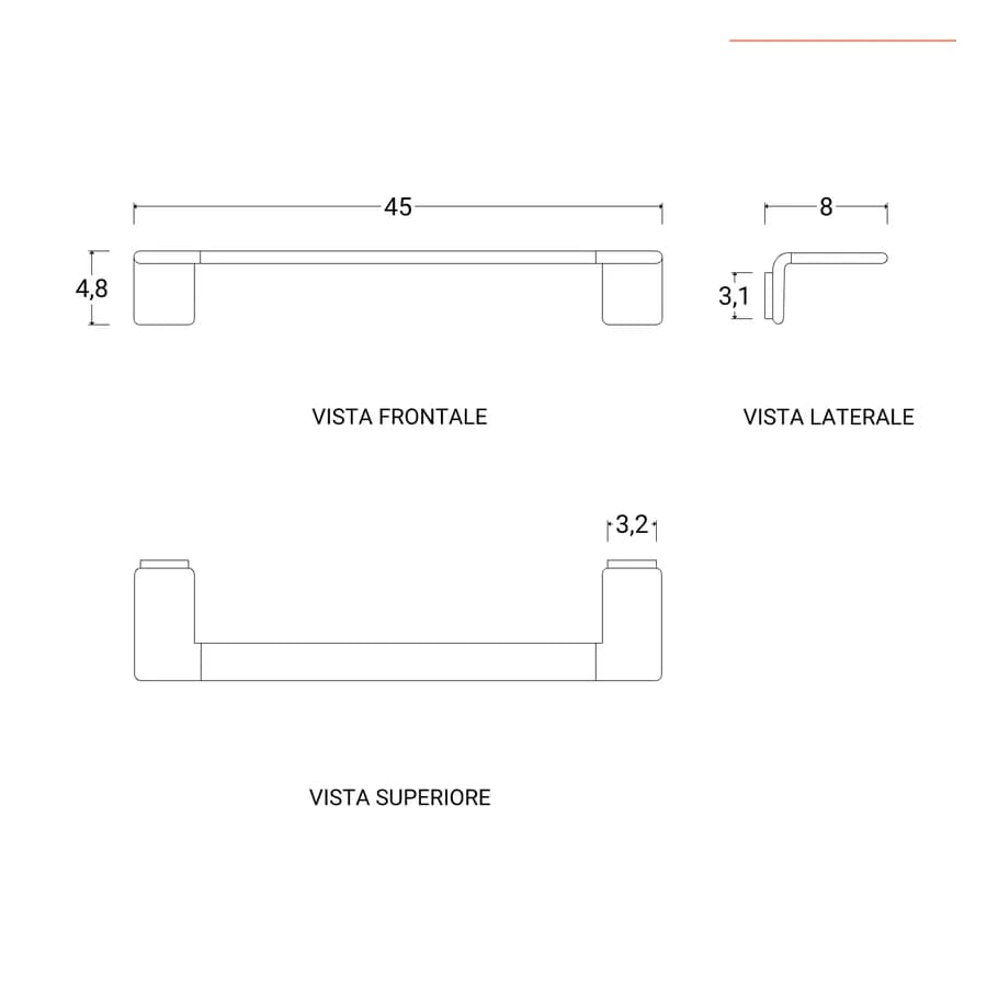 Portasalviette a muro 45 cm in acciaio inox cromo - Il Giglio di Gedy