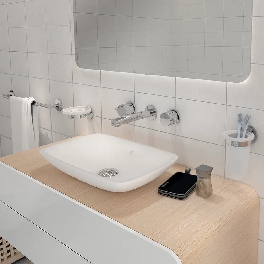 Portasalviette a muro 50 cm in ottone e alluminio cromo - Gea di Gedy