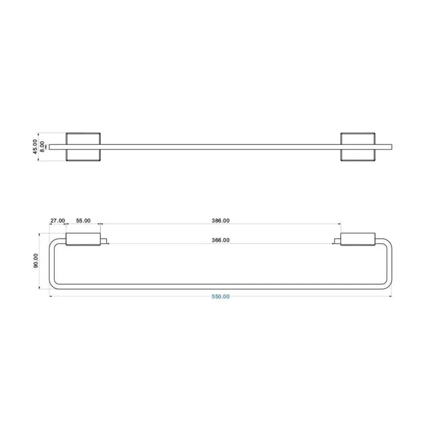 Portasalviette a muro 55 cm in acciaio cromato - Linea Velvet