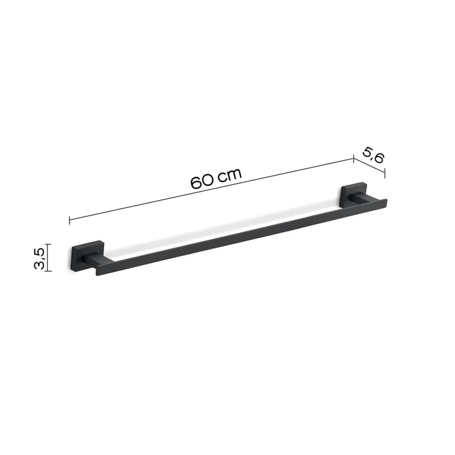 Portasalviette a muro 60 cm in acciaio inox e cromall nero - Atena di Gedy