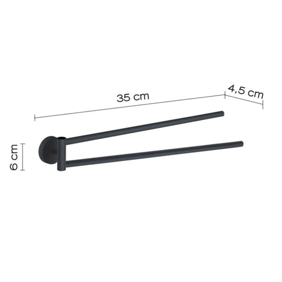 Portasalviette a snodo in acciaio inox e cromall nero - Eros di Gedy