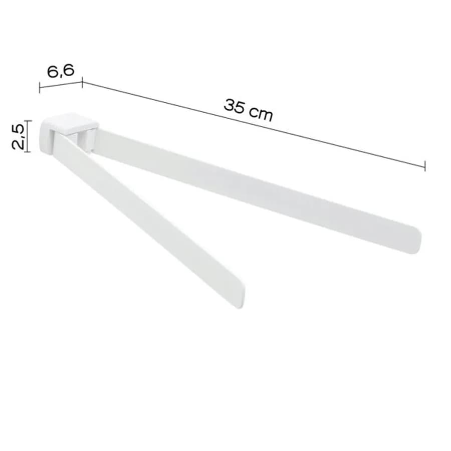 Portasalviette a snodo in acciaio inox e cromall bianco - Pirenei di Gedy