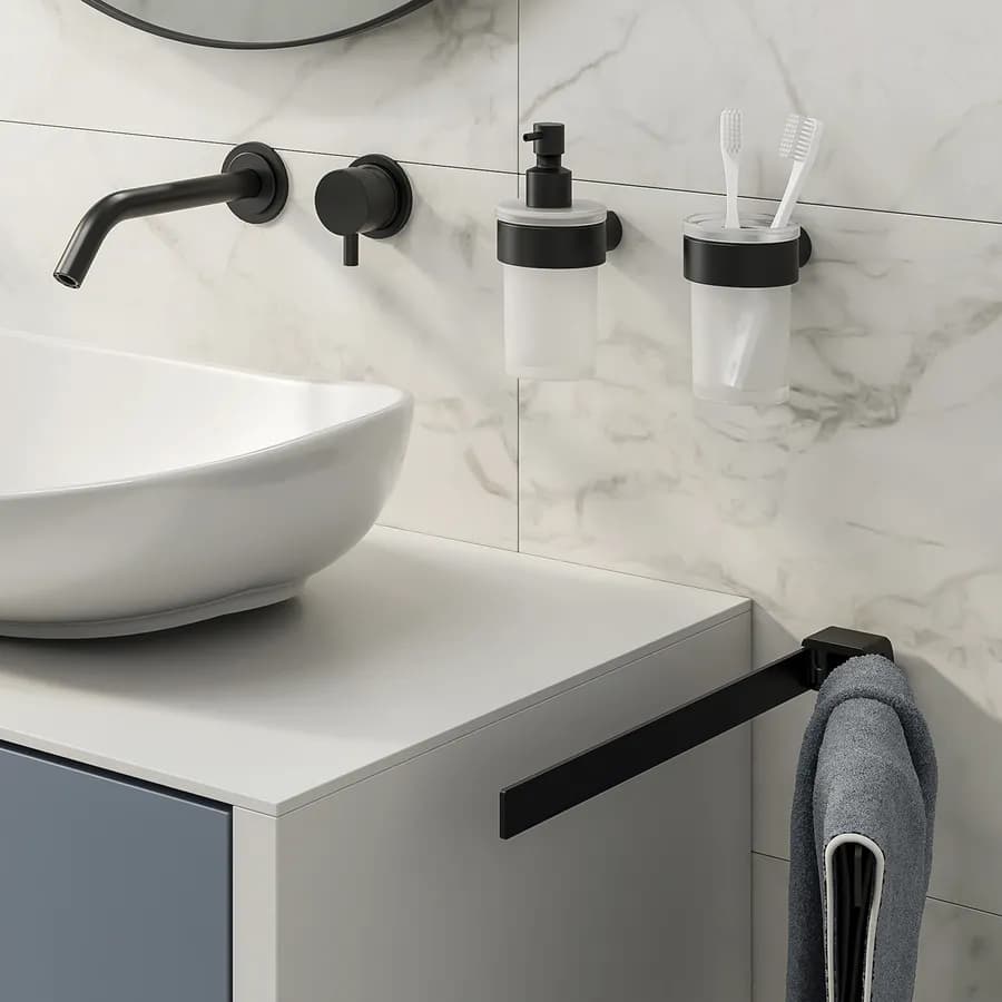 Portasalviette a snodo in acciaio inox e cromall nero - Pirenei di Gedy