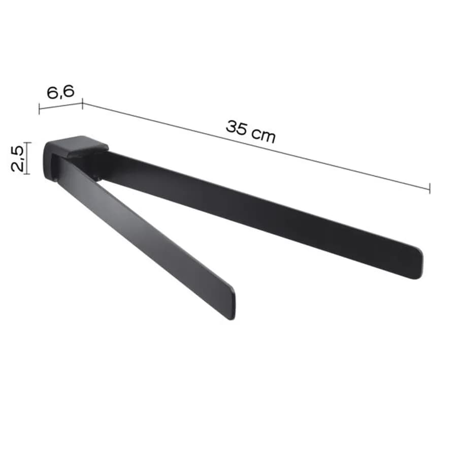 Portasalviette a snodo in acciaio inox e cromall nero - Pirenei di Gedy