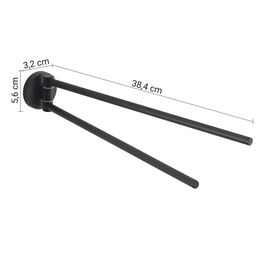 Portasalviette a snodo in acciaio inox e cromall nero - Felce di Gedy
