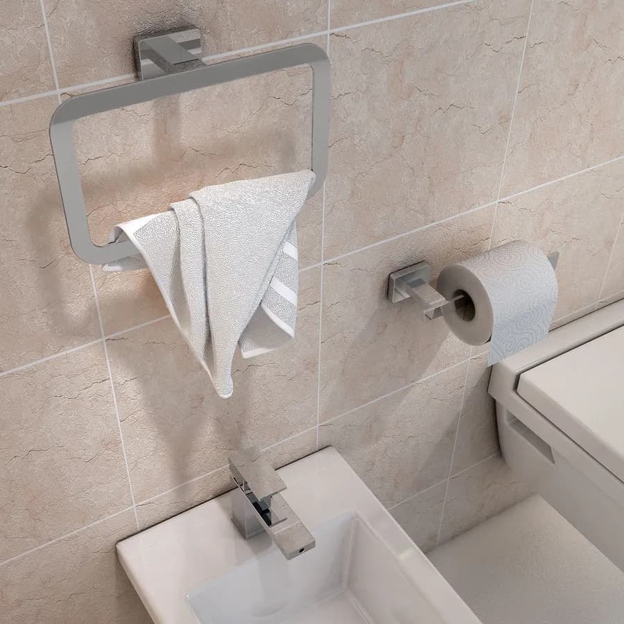 Portasalviette a muro ad anello in acciaio inox e cromall cromo - Atena di Gedy