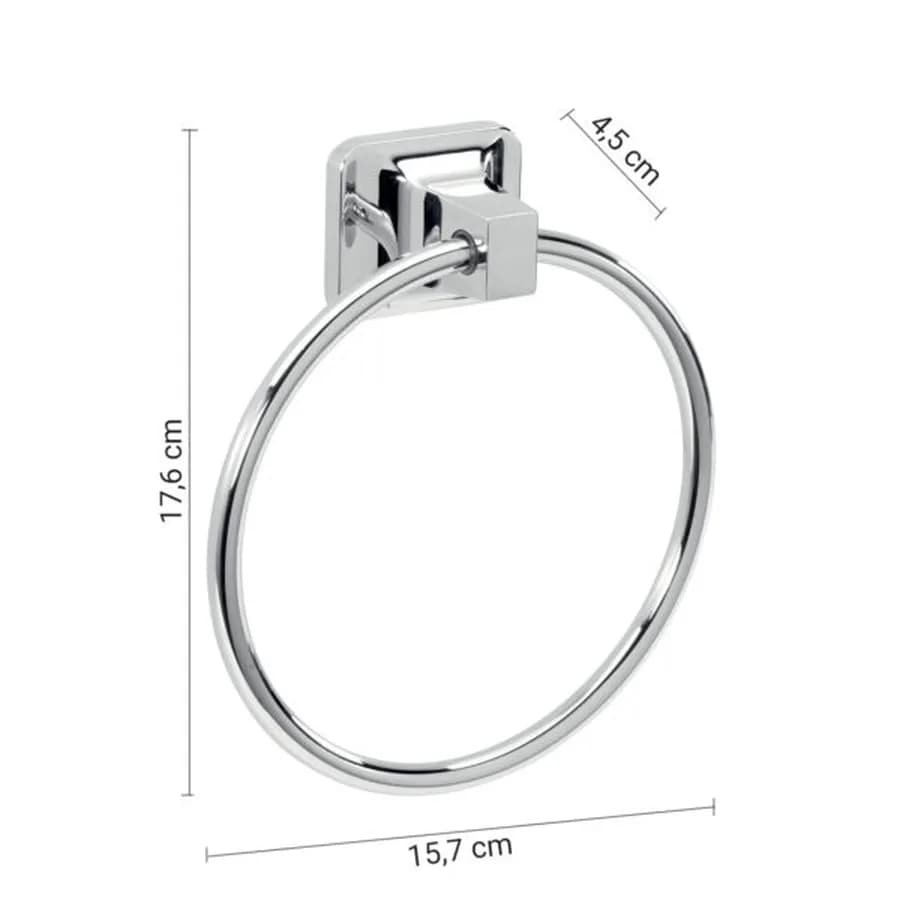 Portasalviette ad anello in alluminio anodizzato e cromall cromo - K2 di Gedy