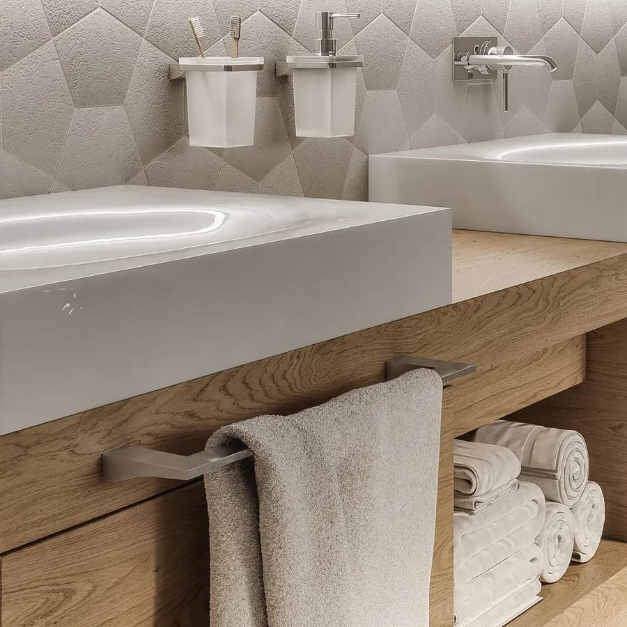 Portasalviette 60 cm a muro in ottone e cromall cromo - Glamour di Gedy