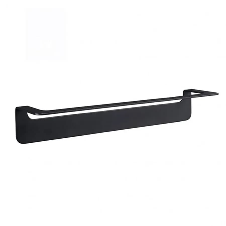 Portasalviette in acciaio nero 45 cm fissaggio senza fori