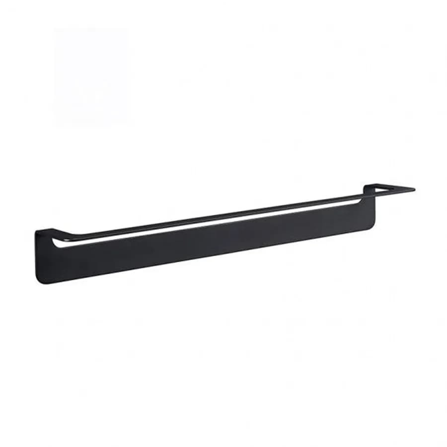 Portasalviette in acciaio nero 60 cm fissaggio senza viti