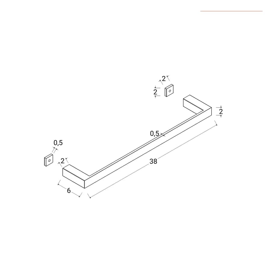 Portasalviette per mobile bagno 38 cm in alluminio bianco - Arya