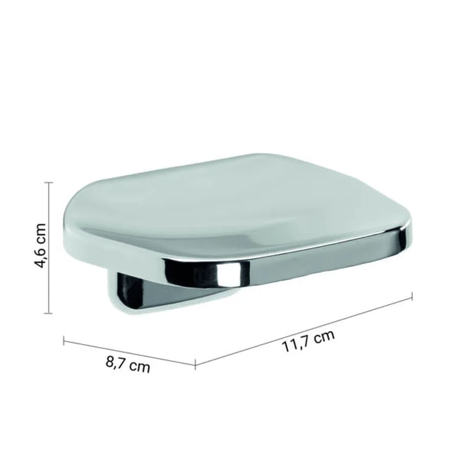 Portasapone a muro inamovibile in cromall e alluminio anodizzato cromo - K2 di Gedy