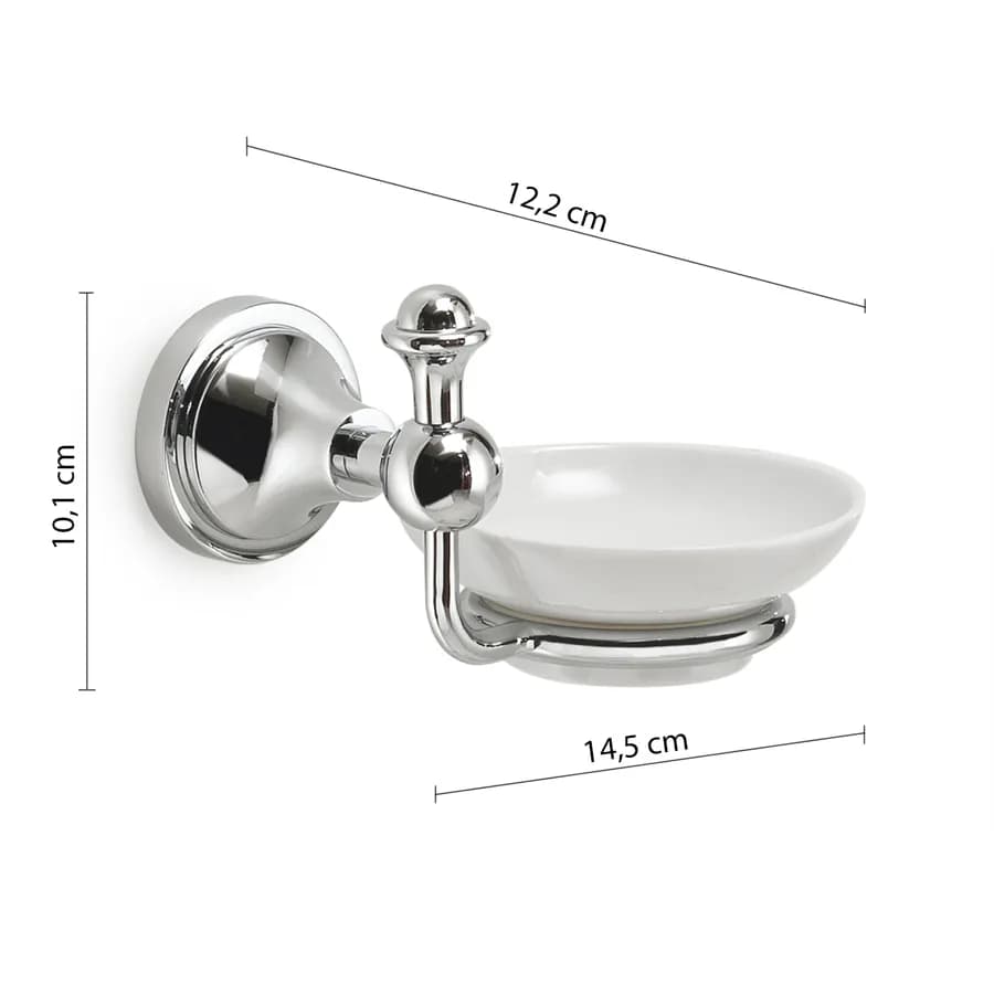 Portasapone a muro in acciaio inox e ceramica - Nevis di Gedy