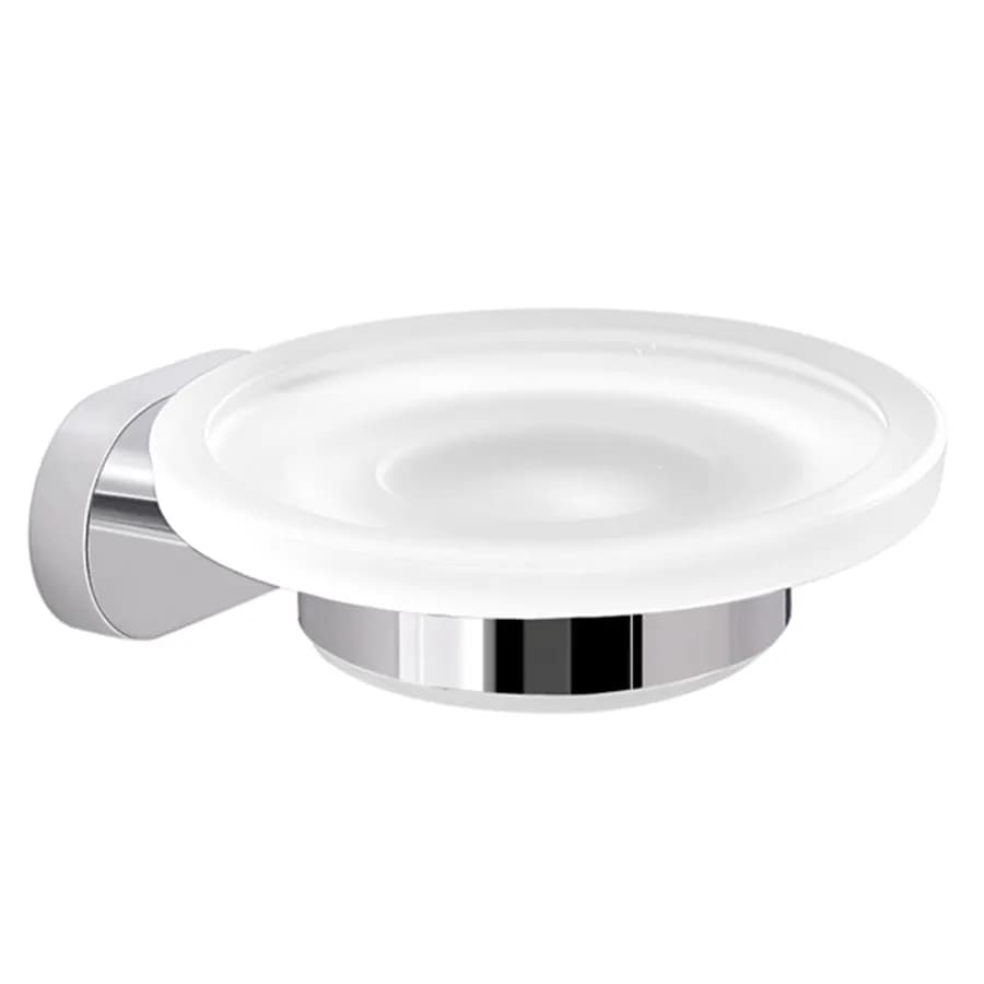 Portasapone a muro in acciaio inox e vetro satinato - Bernina di Gedy
