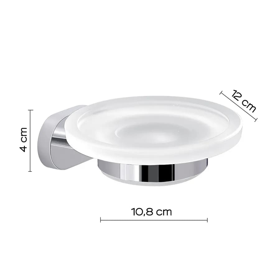 Portasapone a muro in acciaio inox e vetro satinato - Bernina di Gedy