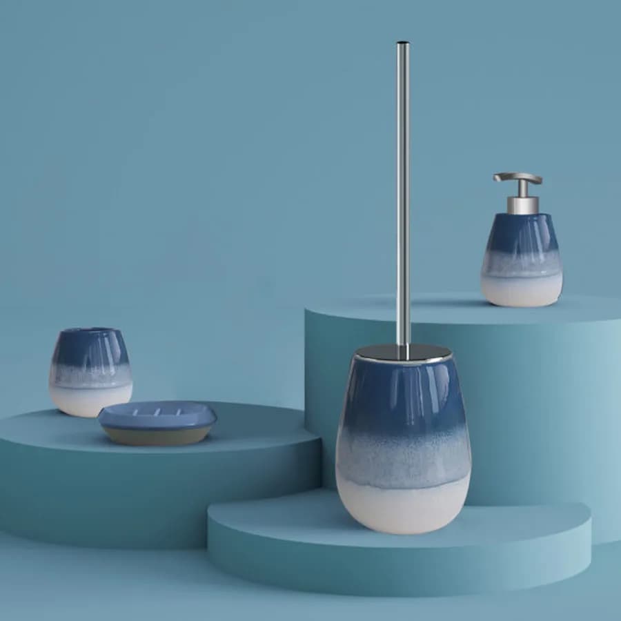 Portasapone da appoggio in ceramica degradè blu - Shejla di Gedy