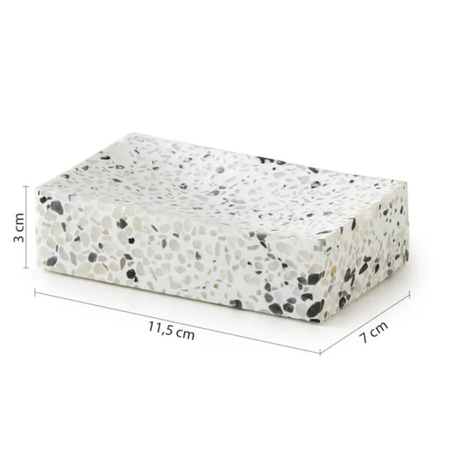Portasapone da appoggio in graniglia di marmo effetto terrazzo - Zoe di Gedy