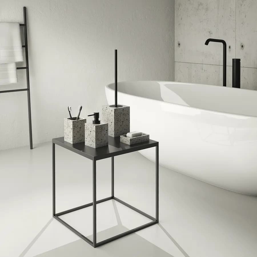Portasapone da appoggio in graniglia di marmo effetto terrazzo - Zoe di Gedy