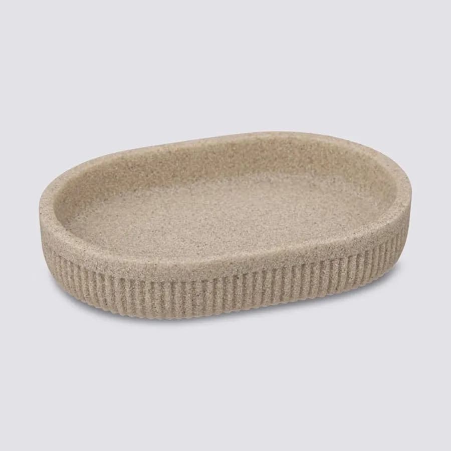 Portasapone d'appoggio effetto pietra beige - Onyce