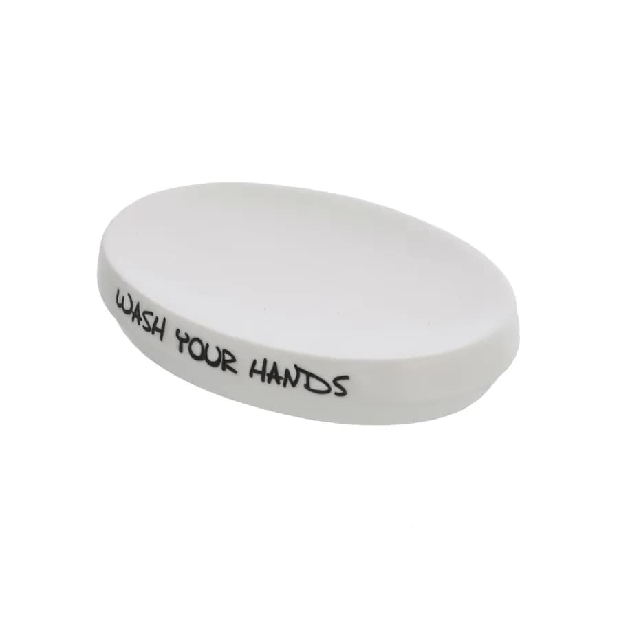 Portasapone da appoggio in ceramica bianco - Linea Wash