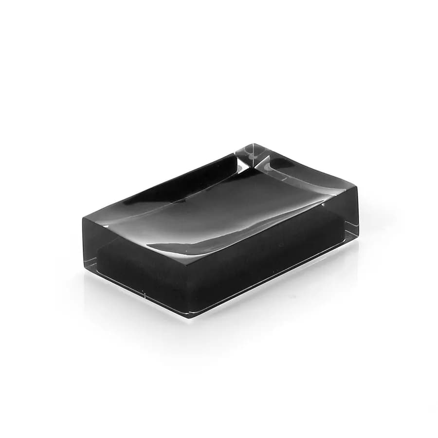 Portasapone d'appoggio nero e trasparente - Rainbow di Gedy