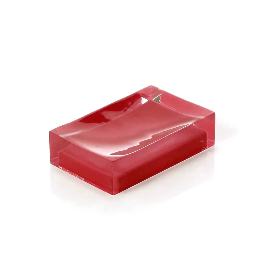 Portasapone d'appoggio rosso e trasparente - Rainbow di Gedy