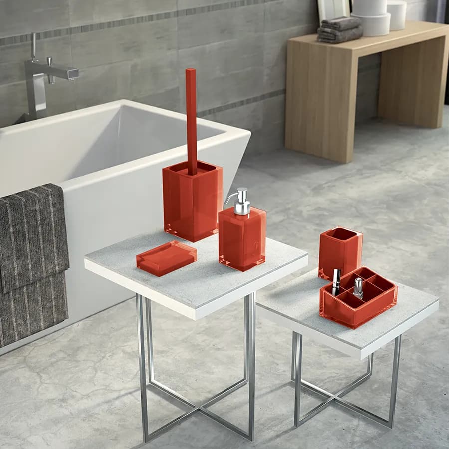 Portasapone d'appoggio rosso e trasparente - Rainbow di Gedy