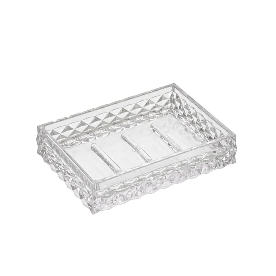 Portasapone in ABS bianco trasparente - Linea Milano