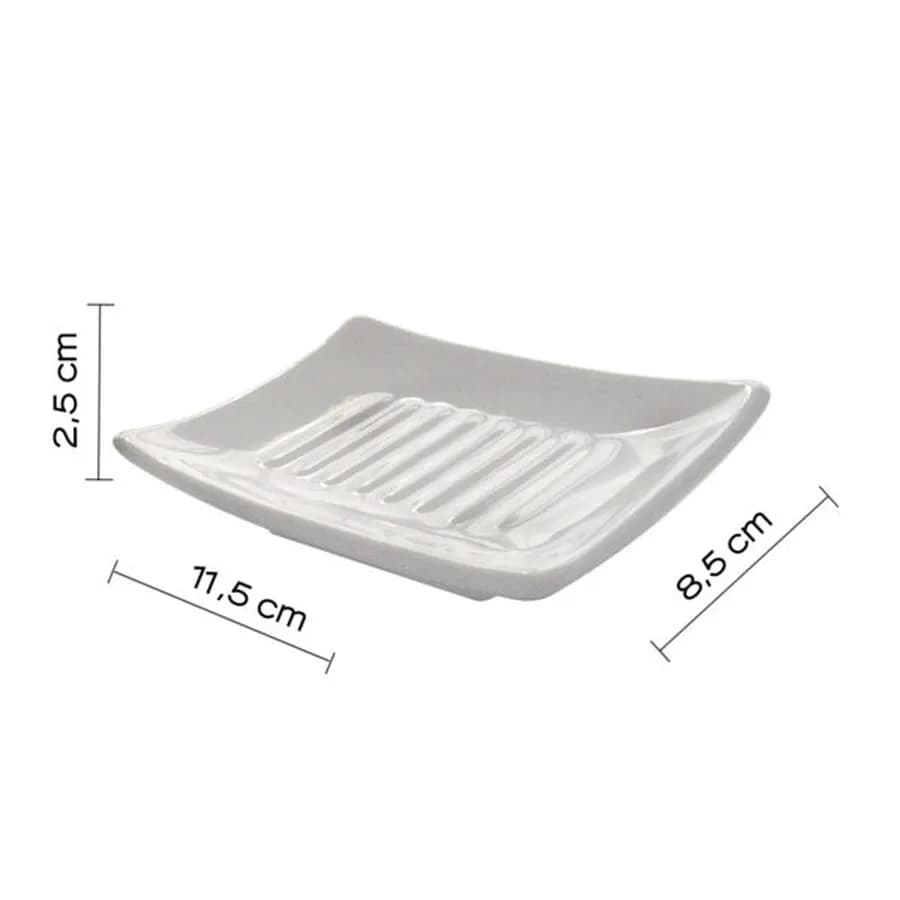 Portasapone d'appoggio in ceramica bianco - Verbena di Gedy