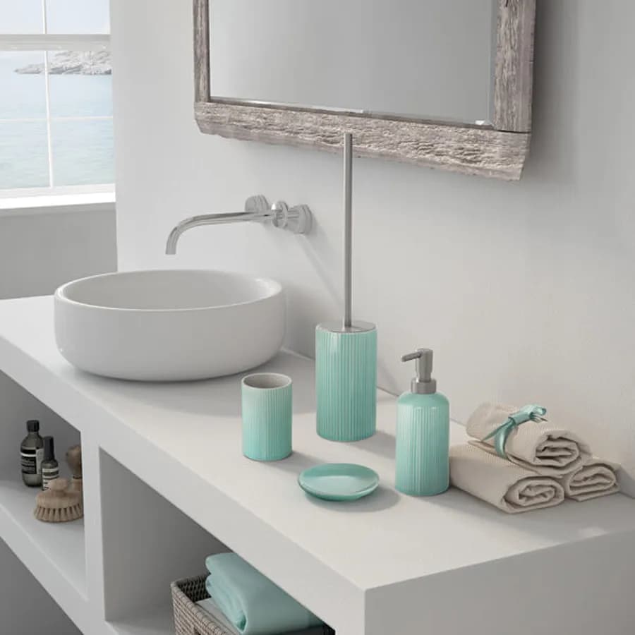 Portasapone d'appoggio in ceramica acquamarina - Sabina di Gedy