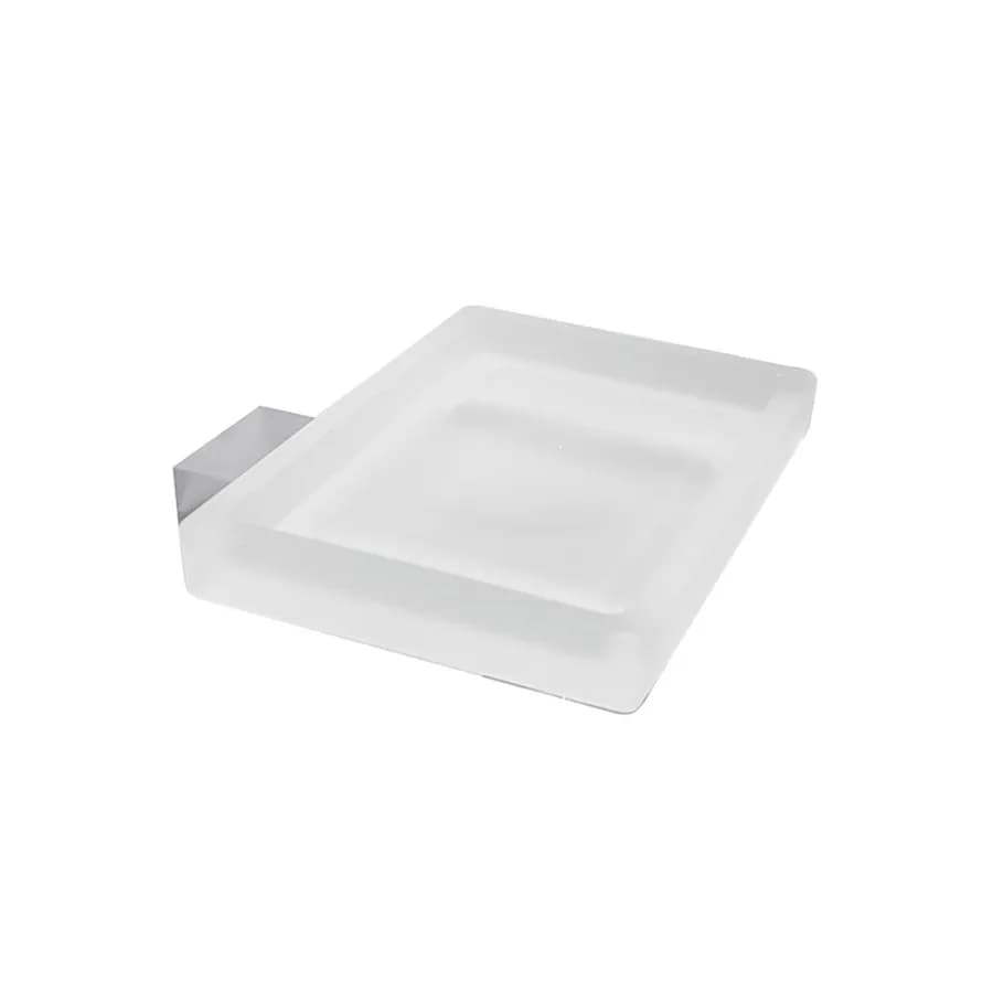 Portasapone a muro in ottone e cromall cromo e vetro satinato - Glamour di Gedy