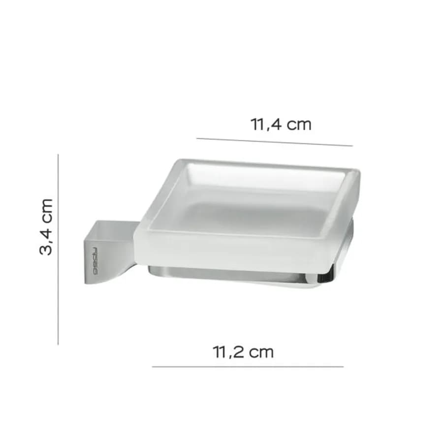 Portasapone a muro in ottone e cromall cromo e vetro satinato - Glamour di Gedy