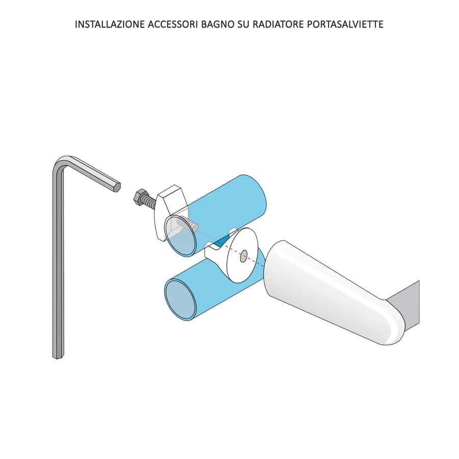 Portasciugamani 40 cm porta salviette per radiatori e termoarredi bianco abs