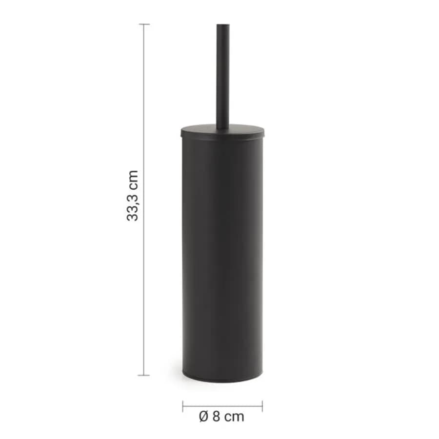 Portascopino a muro in acciaio inox nero opaco - Felce di Gedy