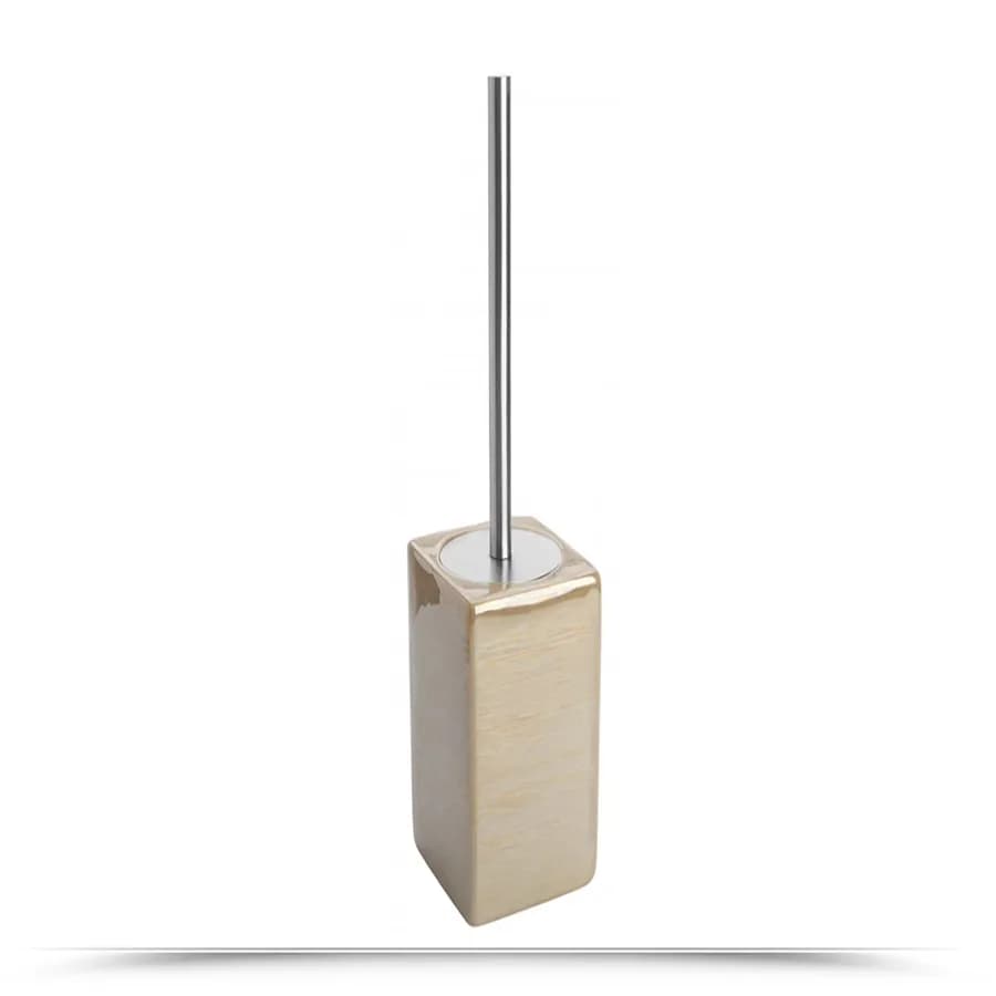 Portascopino da appoggio in ceramica beige - Linea Cuba