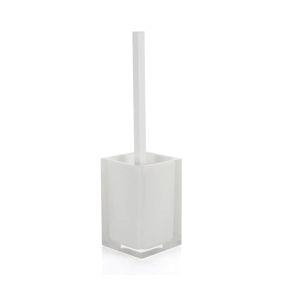 Portascopino d'appoggio con scopino in setole bianco e trasparente - Rainbow di Gedy