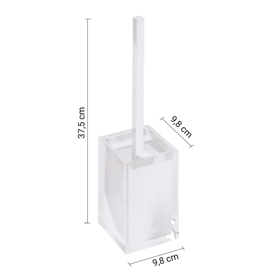 Portascopino d'appoggio con scopino in setole bianco e trasparente - Rainbow di Gedy