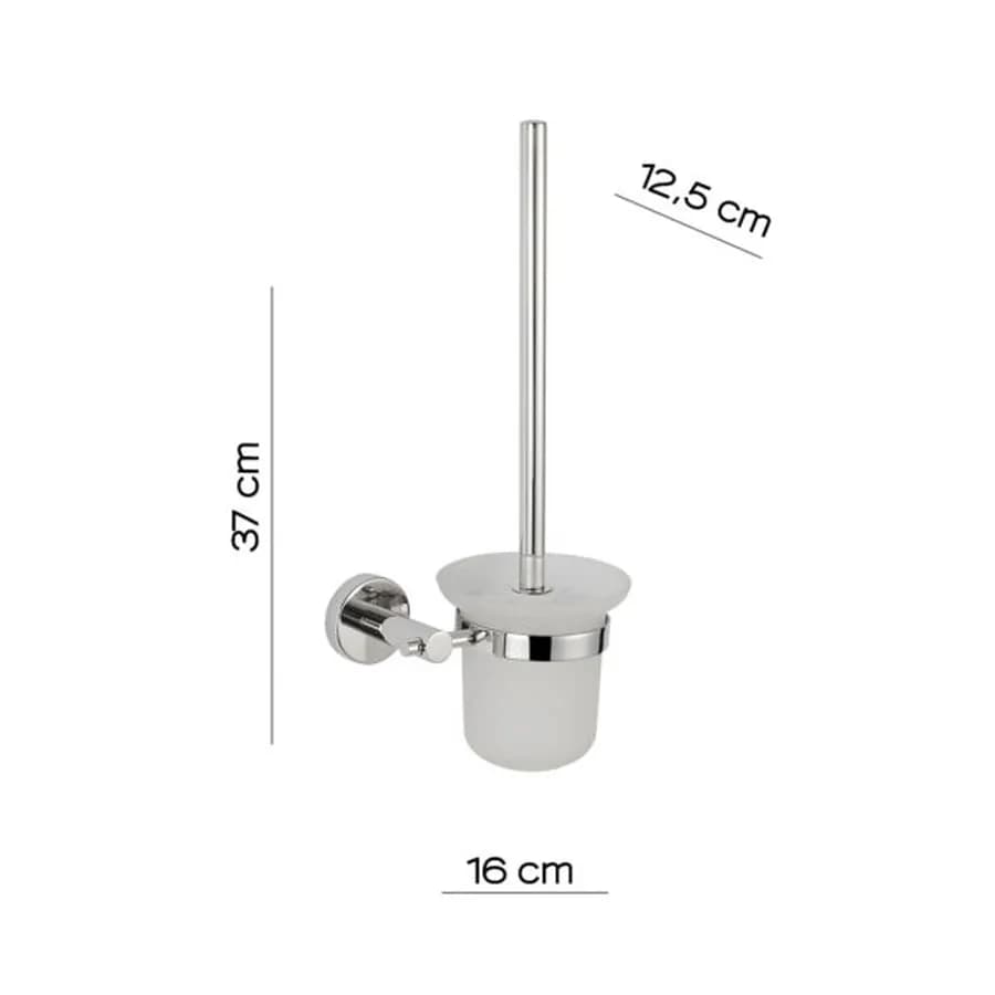 Portascopino a muro in acciaio inox cromo e vetro satinato - Project di Gedy