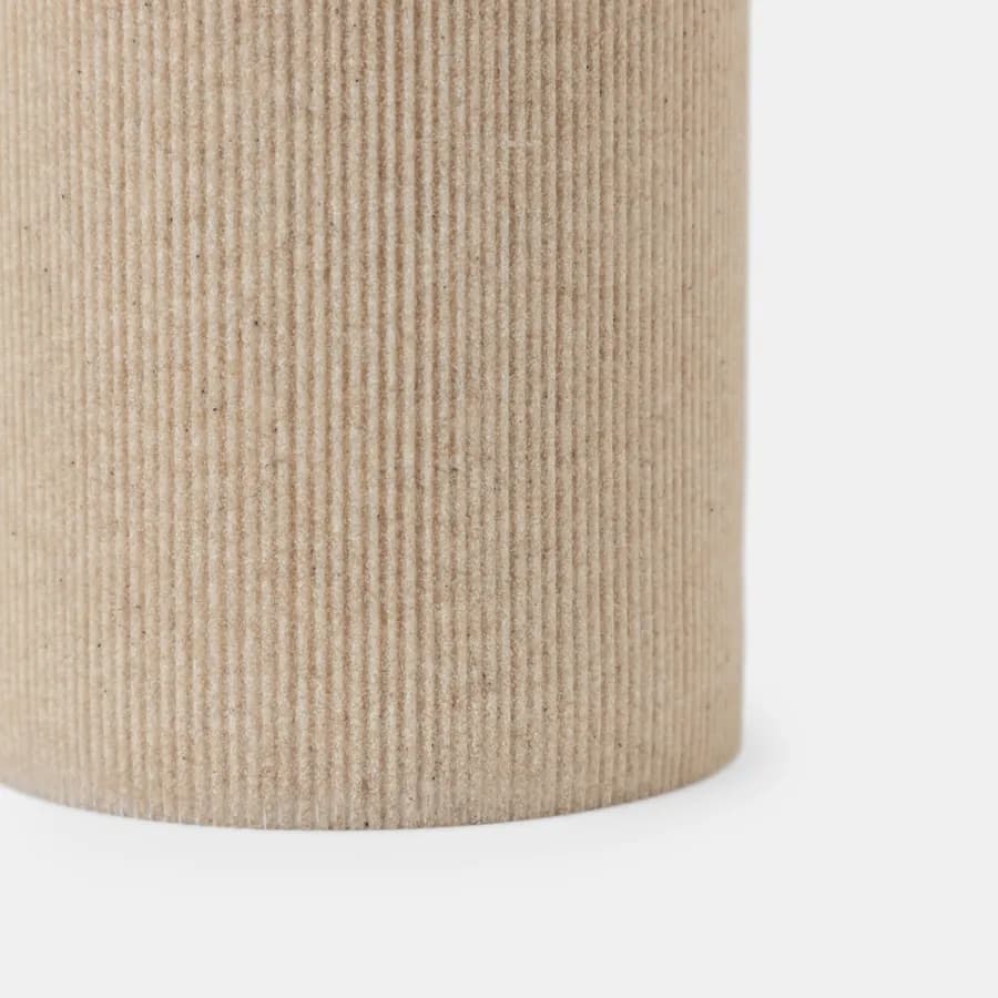Portascopino d'appoggio beige effetto pietra rigato - Oratio