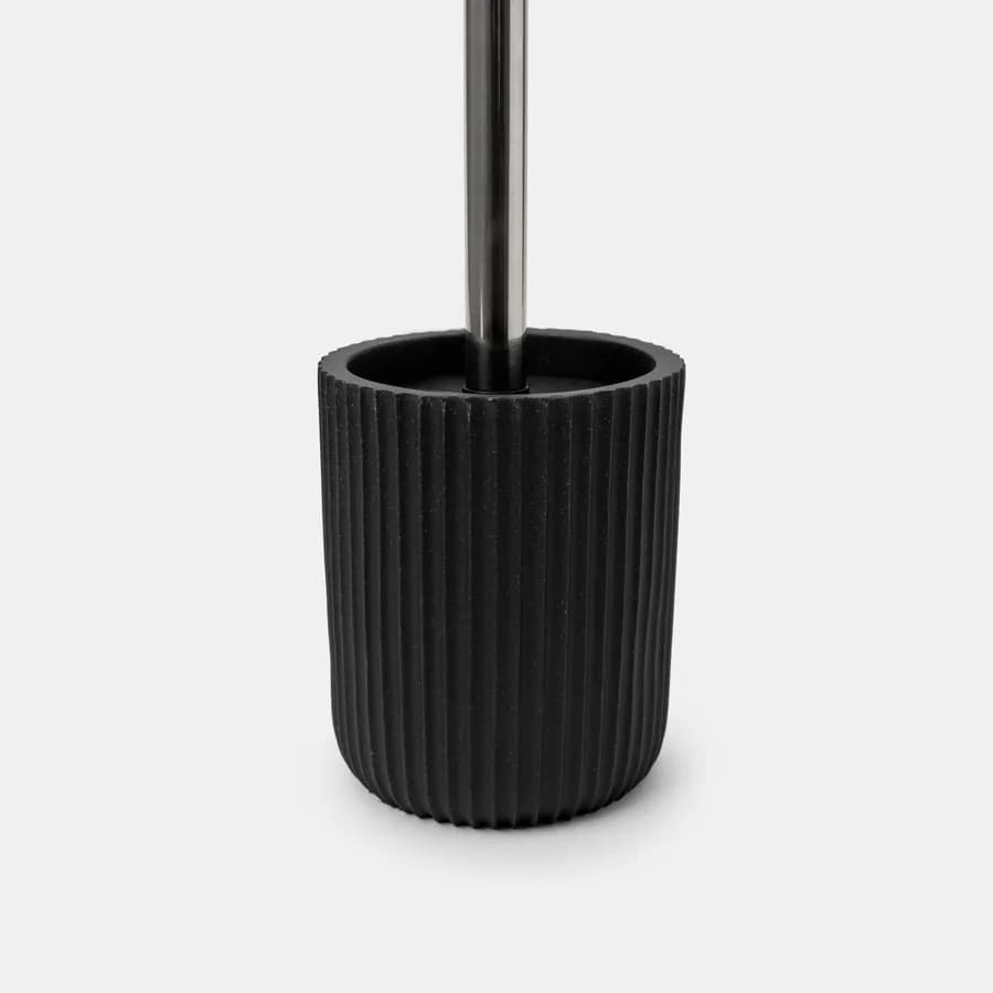 Portascopino d'appoggio nero effetto pietra striato - Spotty