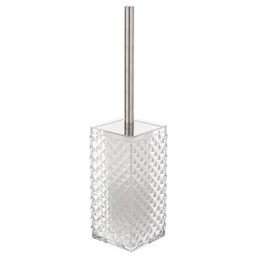 Portascopino in ABS bianco trasparente - Linea Milano
