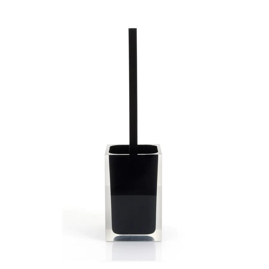 Portascopino d'appoggio con scopino in setole nero e trasparente - Rainbow di Gedy
